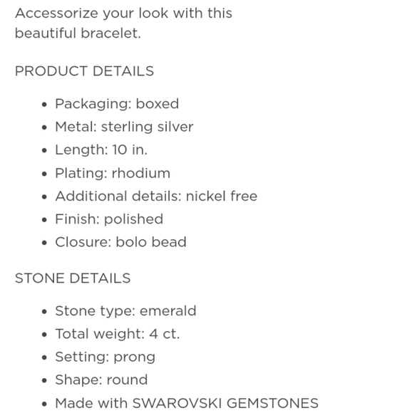 Emerald Swarovski Sterling Silver Bracelet - Picture 7 of 8